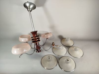 a light that is hanging from the ceiling in the room
