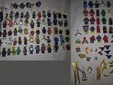 many different lego figures displayed on a white surface
