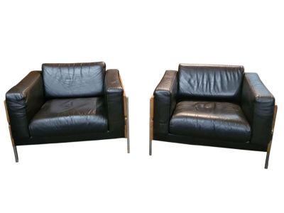 Robin DAY (d'après) Paire de fauteuils modèle "Forum" struct… - Photo 1