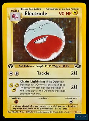 une carte Pokémon sur laquelle figure l'image d'un visage