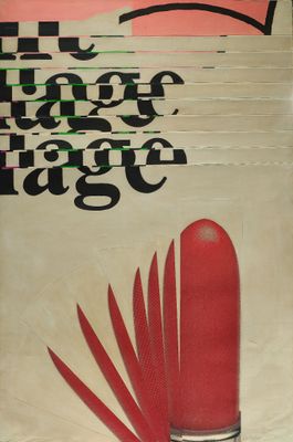 a book with a red lipstick on it on a table