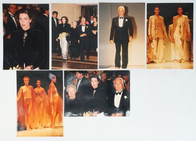 many pictures of a man in a tuxedo and a woman in a gown