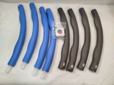 five blue and black handlebars in a box
