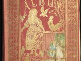 un vieux livre sur lequel figure l'image d'une femme et d'un oiseau