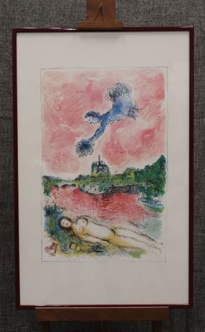 Marc CHAGALL (1887-1985) (d’après) : « l’Opéra de Paris ». Affich...