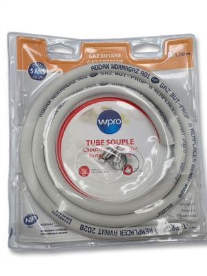 un gros plan d'un tube blanc sur lequel figure une ligne rouge