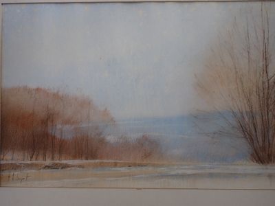 Henri-Alain LESPRIT (1933), l'hiver près de Vittel, pastel, …
