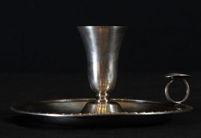 Bougeoir en argent, 925, avec contrastes