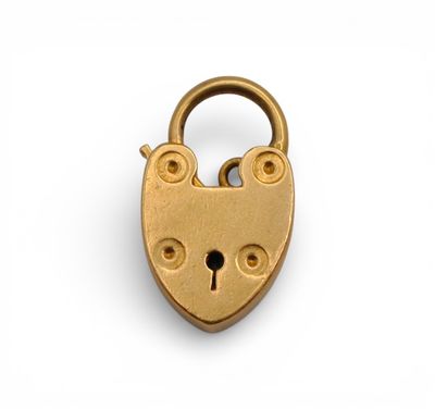 Pendentif cadenas en or jaune 18K (750/1000), en forme de cœur. - Photo 1