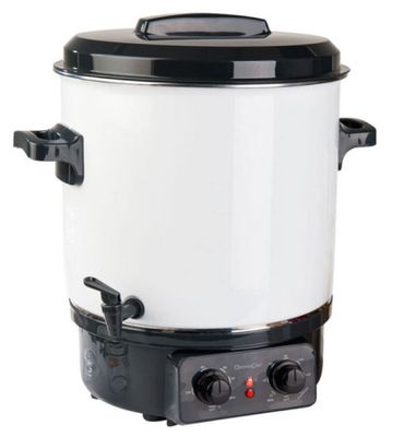 un gros plan d'une cafetière en noir et blanc sur fond blanc