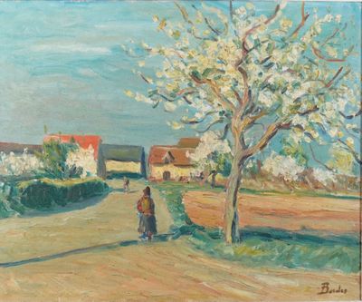 Léonard BORDES (1898-1969). Le chemin du village.