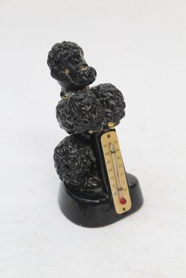 Thermomètre caniche H. 16 cm, cassé recollé à la joue