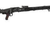 a close up of a machine gun on a stand on a white background