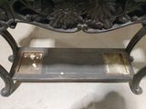 a small table with a book on top of it