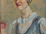 une image représentant un tableau d'une femme portant un chapeau jaune