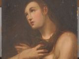 une peinture à l'huile représentant une femme tenant un oiseau dans ses mains