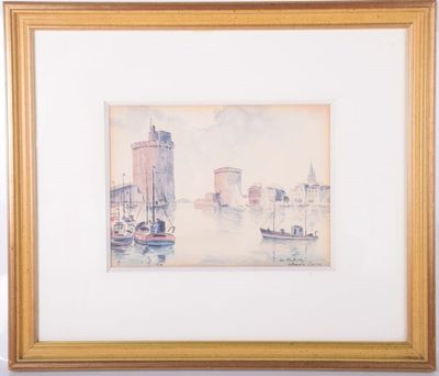 Claude SUIRE (1924 - ) d'après Port de La Rochelle