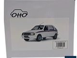 a white box with a picture of a small car on it