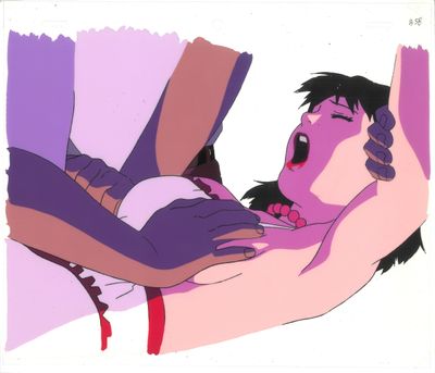 image de bande dessinée représentant une femme, la bouche ouverte et les mains sur la poitrine