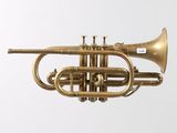 an image of a brass trumpet on a white background
