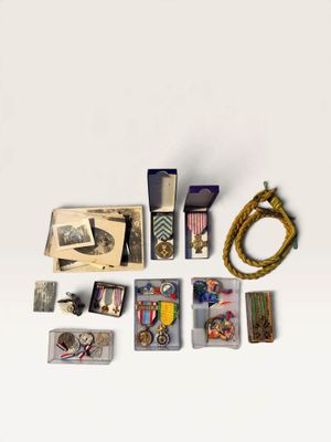 a lot of items that are laying out on the table