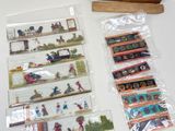 a wooden box with pictures of people on it and a wooden box with pictures of people on it