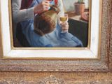 a painting of a woman holding a pitcher and a glass