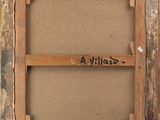 an old wooden frame with a sign that says a village
