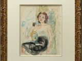 an image of a painting of a woman with a glass of wine