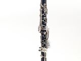 a close up of a clarinet on a white background with a white background