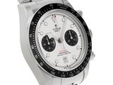 an image of a wrist watch with a white dial and black bezel