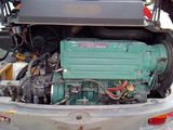 a small engine in the back of a car