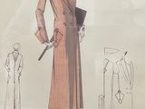 a picture of a drawing of a woman in a suit and hat