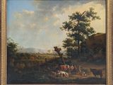 une image représentant un tableau où l'on voit un groupe d'animaux dans un champ