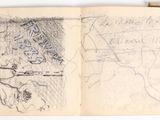 an old book with a drawing of a man on it