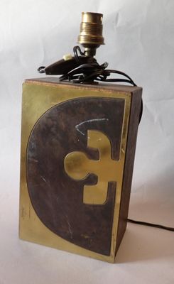 a lamp that is sitting on top of a box