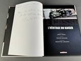 an open book with a picture of a motorcycle on it