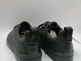 men ' s black leather sneakers with laces and rubber soles