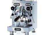 a close up of a coffee machine on a white background