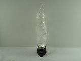 a glass vase that is sitting on a table