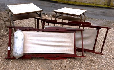 2 Transats + 2 tables d'écolier - Photo 1