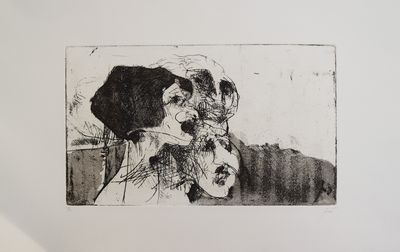 un dessin en noir et blanc représentant une femme et un chat