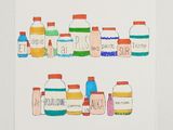 a picture of a picture of a group of bottles