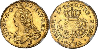 une pièce d'or avec une couronne au recto et une couronne au verso