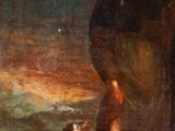 an image of a painting of a man and a dog