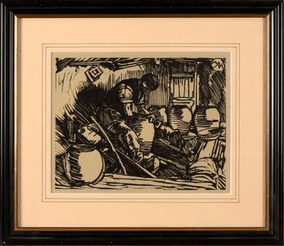 an image of a black and white drawing of a man and a woman