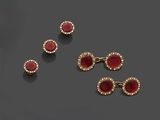 trois paires de boucles d'oreilles à clip en rubis et diamants