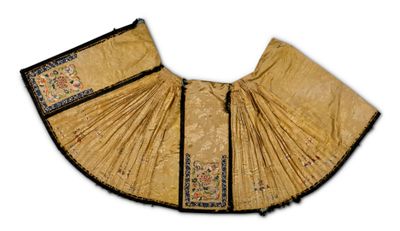 une image représentant un morceau de tissu jaune et noir posé sur une surface blanche