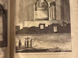 two pages of a book with drawings of people in a room