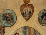 an image of a painting of the virgin and child surrounded by other paintings